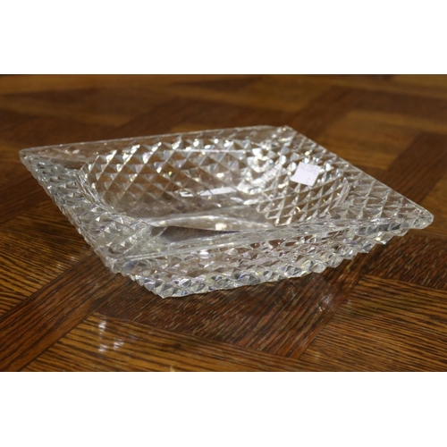 1739 - Large glass ash tray, has some chips, approx 6cm H x 23cm sq