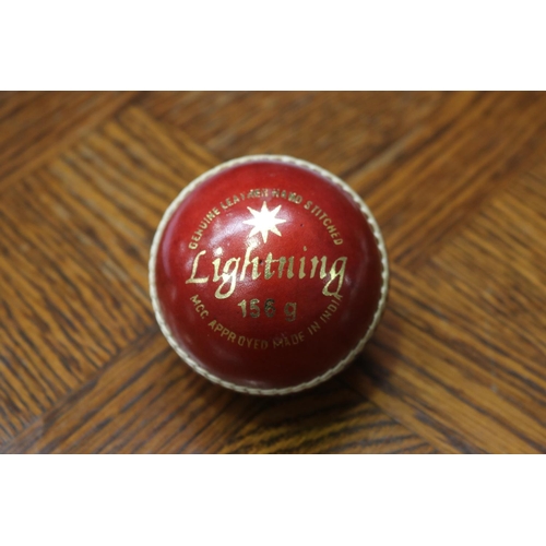 1746 - Unused cricket ball, signed by Stuart Clarke, with documents