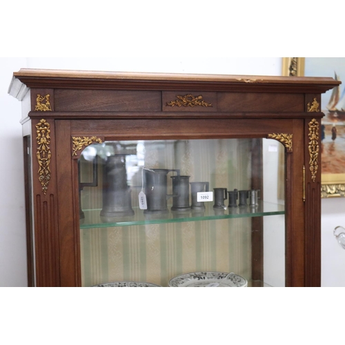 1092 - Fine quality French Louis XVI vitrine, glass shelves, gilt metal mounts, approx 160cm H x 75cm W x 3... 