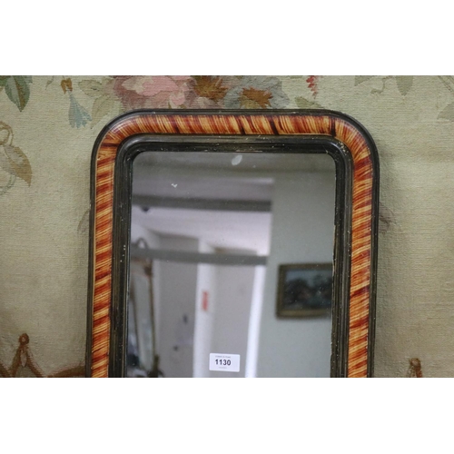 1130 - Small French Louis Philippe mirror, approx 43cm H x 37cm W