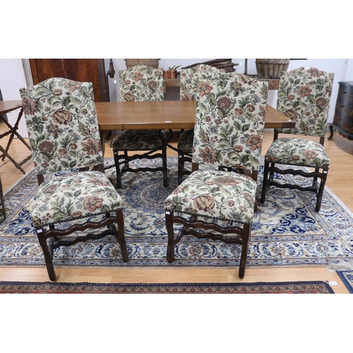 1120 - Five vintage French Louis XIII style high back chairs (5)