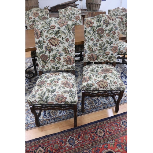 1120 - Five vintage French Louis XIII style high back chairs (5)
