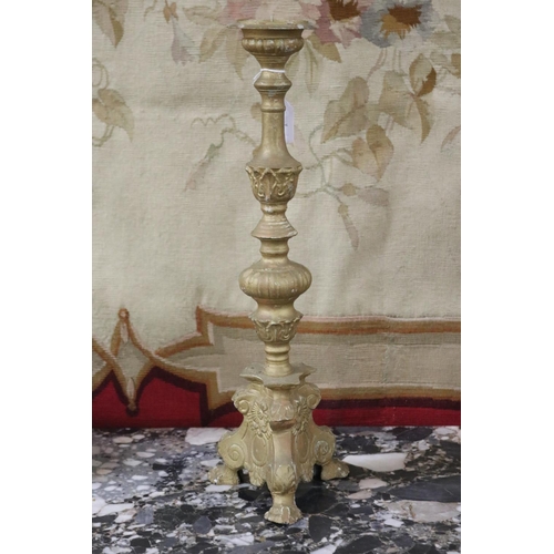 1078 - Antique style cast metal painted pricket, approx 47cm H