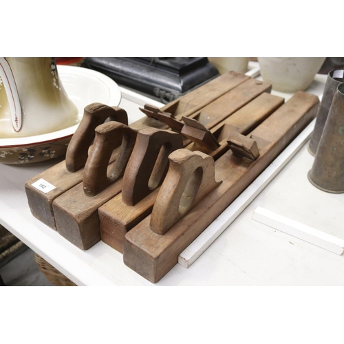 162 - Four antique wooden planes, approx 69cm L and shorter (4)