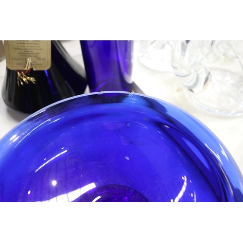 188 - Collection of antique and vintage cobalt blue glass, approx 34cm H and shorter