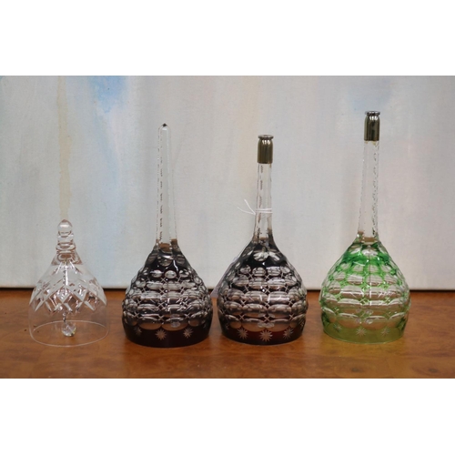 193 - Four glass bells, converted from wine glasses, approx 19cm H and shorter (4)