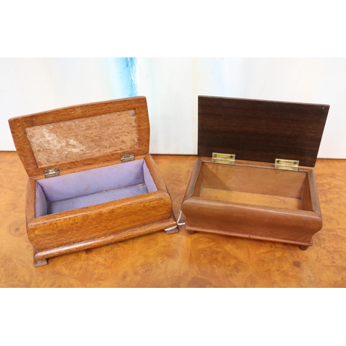 316 - Two vintage wooden boxes, approx 8cm H x 19cm W x 11cm D and smaller (2)