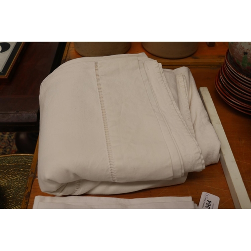 364 - Embroidered white linen bedcover and European style pillow cases, sorry no measurements for this lot... 