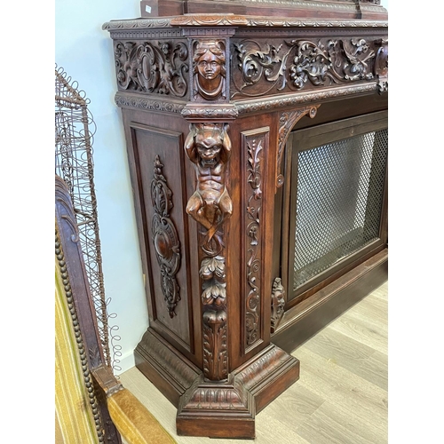 179 - Rare large antique elaborate French fire place surround, mounted with a 19th Century portrait of Mar... 
