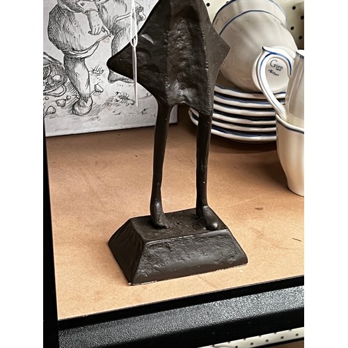 14 - Unknown Bronze Sculpture of girl playing a violin, approx 36cm H