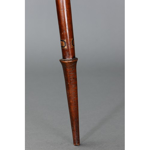 2 - Fine and Rare Sword Club, NIUE ISLAND. Carved and engraved hardwood. Of a fine & fluid form with a c... 