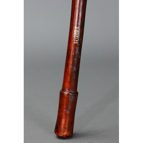 26 - Curved Phallic Kanak Club, New Caledonia. Carved and engraved hardwood. Extremely long and curved Ka... 