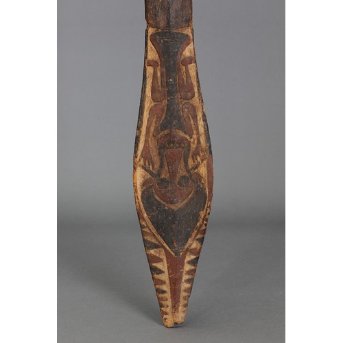 34 - Figurative Ceremonial Buka / Bougainville Island Paddle, Solomon Islands. Carved and engraved wood a... 