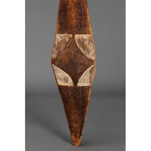 35 - Figurative Ceremonial Buka / Bougainville Island Paddle, Solomon Islands. Carved and engraved wood a... 