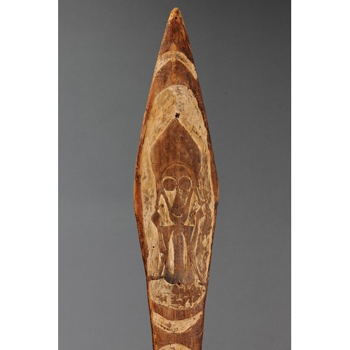 35 - Figurative Ceremonial Buka / Bougainville Island Paddle, Solomon Islands. Carved and engraved wood a... 