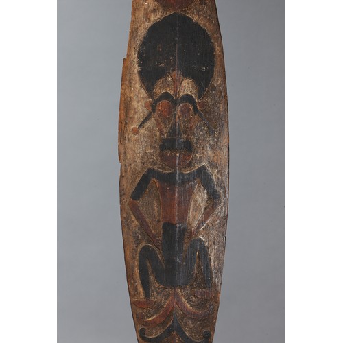 36 - Figurative Buka / Bougainville Island Canoe Paddle, Solomon Islands. Carved and engraved hardwood an... 
