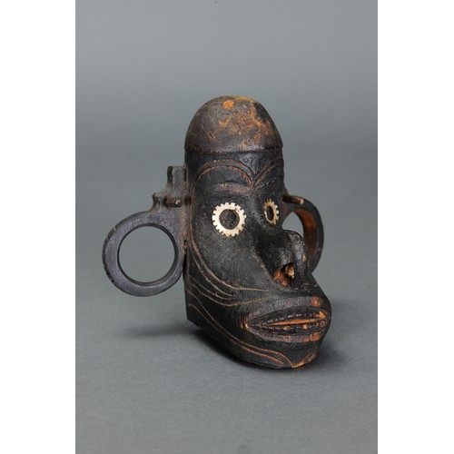 39 - Fine early Canoe Prow Ornament Toto Isu, Nguzu-Nguzu, Solomon Islands. Carved and engraved wood, bla... 