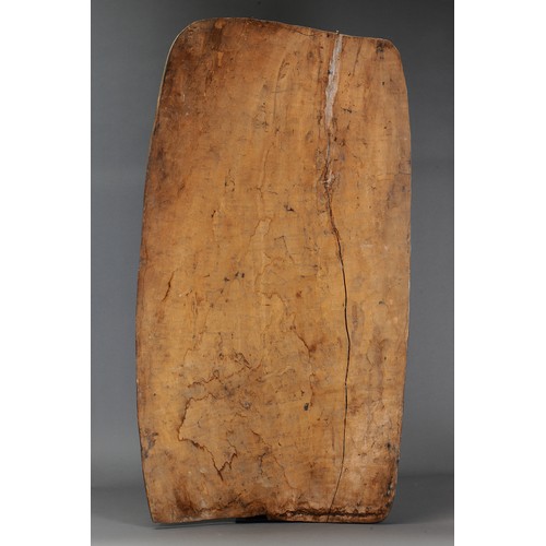 43 - Large Green River house board, Papua New Guinea. Carved and engraved hardwood and natural pigment. P... 