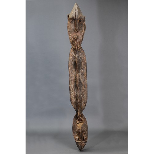 98 - Kwoma Spirit Figure - Washkuk Mountains, Papua New Guinea. Carved and engraved hardwood and natural ... 