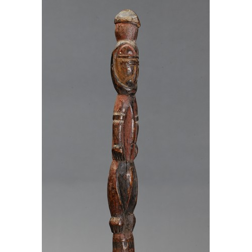 66 - Fine early Abalem food Yam Peg, WOSERA, Papua New Guinea. Carved and engraved hardwood and natural p... 