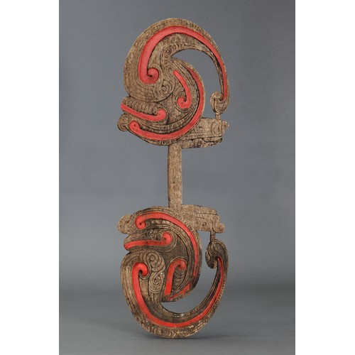 71 - Massim Dance Wand, Trobriand Islands, Papua New Guinea. Carved and engraved wood and natural pigment... 