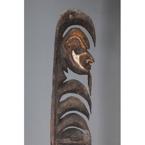 84 - Yipwon Figure, Karawari River, Papua New Guinea. Carved and engraved hardwood and natural pigment. S... 