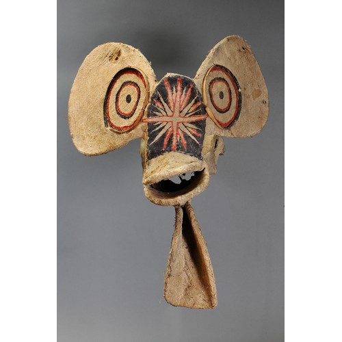 88 - Baining Barkcloth Mask, Gazelle Peninsula, New Britain, Papua New Guinea. Tapa and natural pigment. ... 