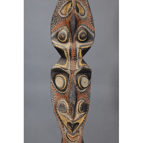 97 - Middle Sepik Hook Carving with Red, Yellow, Black & White painted decoration, Papua New Guinea. Carv... 