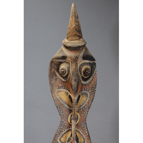 97 - Middle Sepik Hook Carving with Red, Yellow, Black & White painted decoration, Papua New Guinea. Carv... 