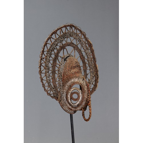 107 - Abelam Yam Mask, Papua New Guinea. Woven natural fibre and natural pigment. Southern Abelam, Wosera ... 
