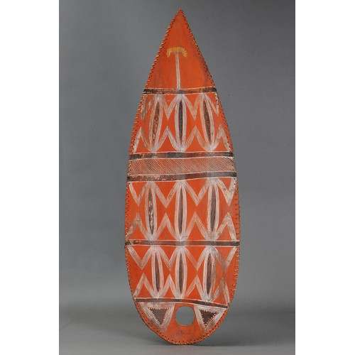112 - Abelam polychrome Yam-board, Maprik, Papua New Guinea. Carved and engraved wood and natural pigment.... 