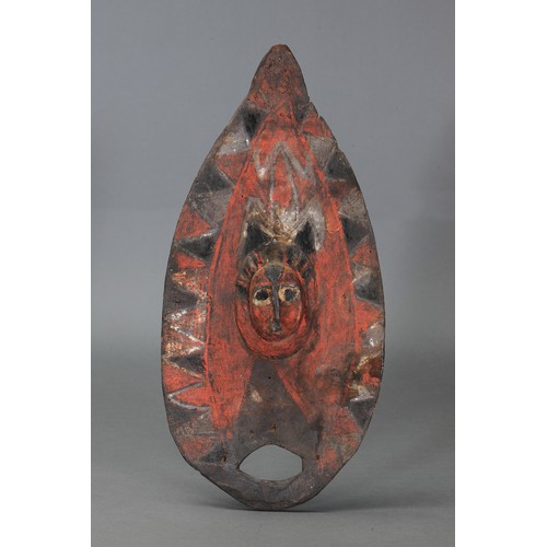114 - Abelam polychrome Yam-board, Maprik, Papua New Guinea. Carved and engraved wood and natural pigment.... 