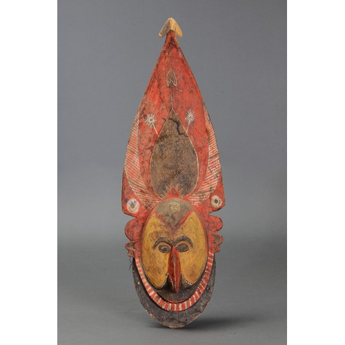 116 - Abelam Wooden Yam Mask, Dumakna, East Sepik Province, Papua New Guinea. Carved and engraved wood and... 