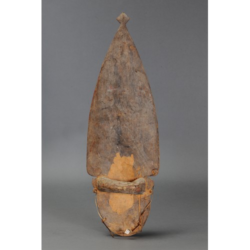 117 - Abelam Wooden Yam Mask, Dumakna, East Sepik Province, Papua New Guinea. Carved and engraved wood and... 