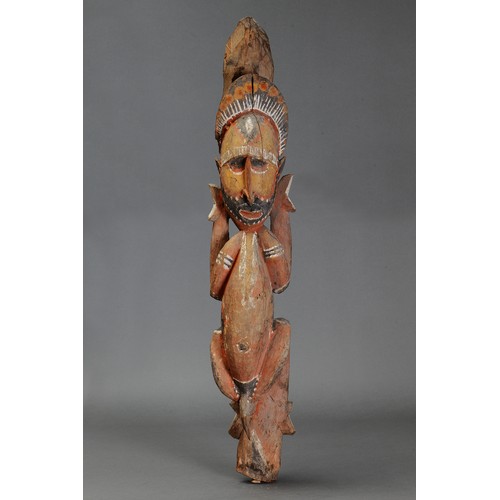 120 - Fine Abelam Figure, Maprik, Papua New Guinea. Carved and engraved hardwood and natural pigment. Late... 