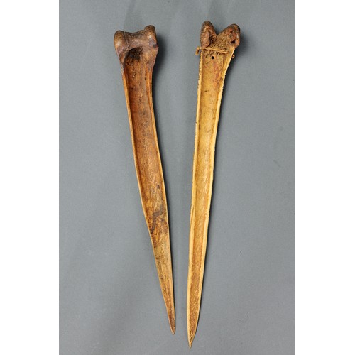 125 - Pair of Abelam Cassowary Bone Daggers, Yina, East Sepik Province, Papua New Guinea. Carved and engra... 