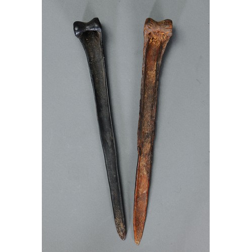 126 - Pair of Abelam Cassowary Bone Daggers, Yina, East Sepik Province, Papua New Guinea. Carved and engra... 