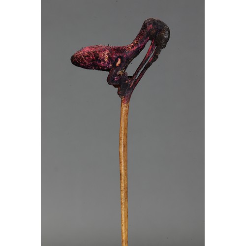 130 - Pair of Lime Spatulas, Iatmul, Middle Sepik, Papua New Guinea. Carved cassowary bone. Lime stick is ... 