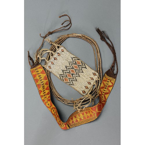 132 - A Collection of Malaita Items - 1 Arm Band, 1 Barava Circle Fence of 5 coils and 1 Patterned Band Be... 