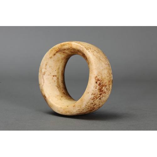 140 - Early Clamshell Currency Ring, Solomon Islands. Carved tridacna clam shell. Solomon Islands native c... 