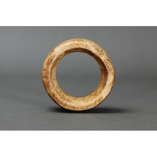 140 - Early Clamshell Currency Ring, Solomon Islands. Carved tridacna clam shell. Solomon Islands native c... 