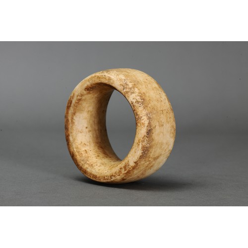 140 - Early Clamshell Currency Ring, Solomon Islands. Carved tridacna clam shell. Solomon Islands native c... 