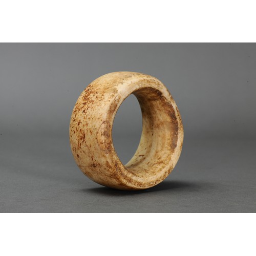 140 - Early Clamshell Currency Ring, Solomon Islands. Carved tridacna clam shell. Solomon Islands native c... 