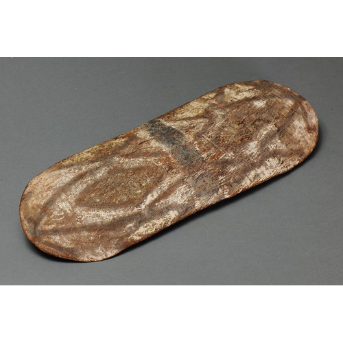 152 - Rare early GULMARI SHIELD, North Eastern Queensland. Carved and engraved hardwood and natural pigmen... 