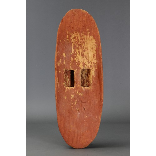 155 - Early Painted Ceremonial Shield, Desert North, Northern Territory, Australia. Carved beanwood and na... 