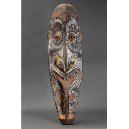 334 - Iatmul Gable Mask, Papua New Guinea. Carved and engraved hardwood and natural pigment. Approx L99cm.... 