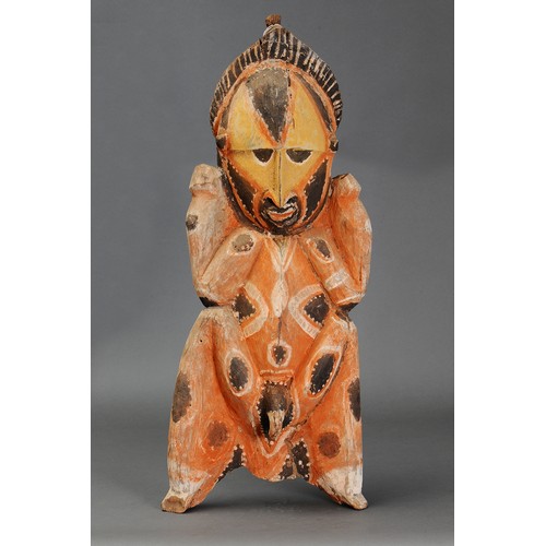 331 - Abelam Figure, Maprik, Papua New Guinea. Carved and engraved hardwood and natural pigment. Approx L7... 