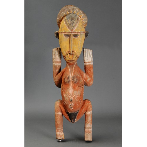330 - Abelam Figure, Maprik, Papua New Guinea. Carved and engraved hardwood and natural pigment. Approx L7... 