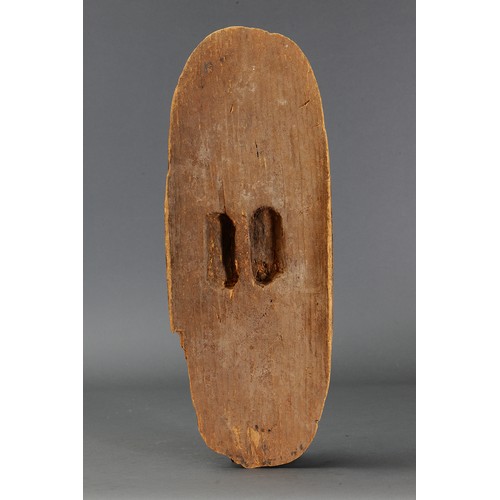 156 - Early SHIELD WITH FIRE TOOL MARKINGS, CENTRAL DESERT REGION, NORTHERN TERRITORY. Carved beanwood and... 