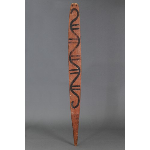 157 - Rare early Ceremonial Sacred Board, Desert North, Northern Territory, Australia. Carved wood and nat... 